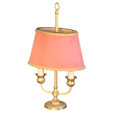 Pair Antique Early 20th Century French Bistro Lamps With Gilt Finish | Work of Man