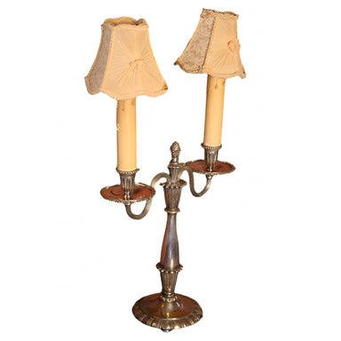 Antique Early 20th Century Silverplate Lamp | Work of Man