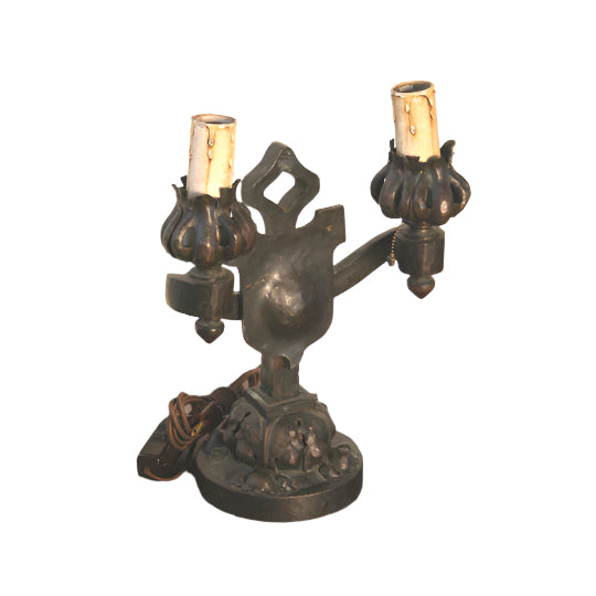 Antique Early 20th Century Bronze Lamp | Work of Man
