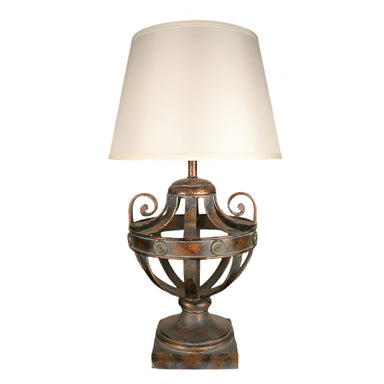 &nbsp;Late 20th Century Wrought Iron Lamp | Work of Man