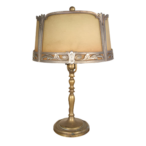 Antique Early 20th Century Lamp &amp; Shade | Work of Man