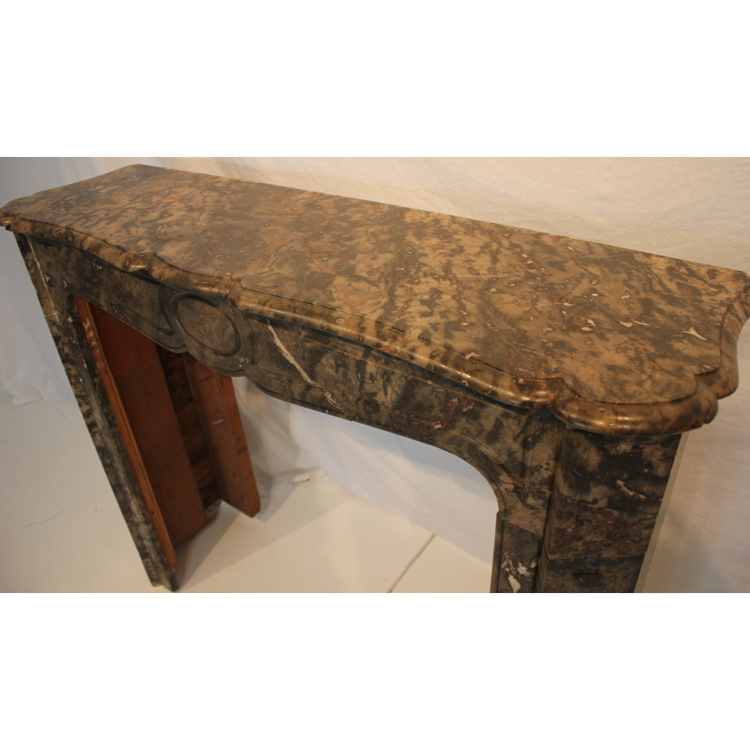 AA6-128: Antique French Louis XV Marble Mantel Late 18th Century