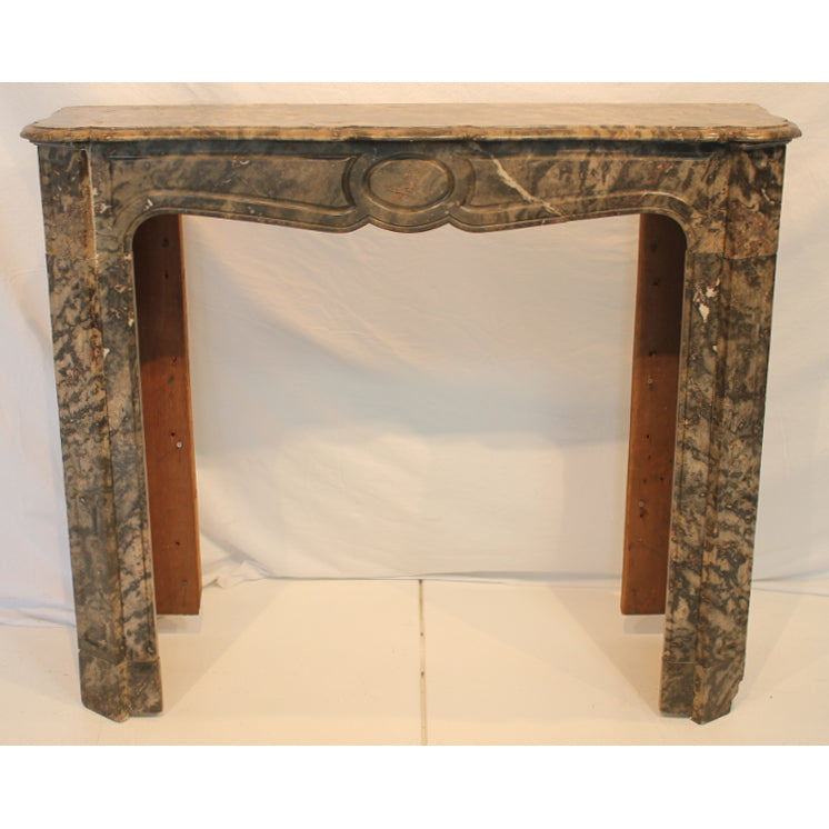 Antique French Grey Marble Fireplace Mantle | Work of Man