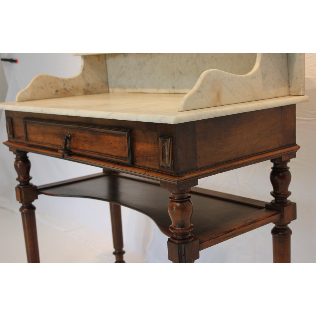AF1-107: Antique Late 19th Century American Walnut, Marble Top Wash Stand