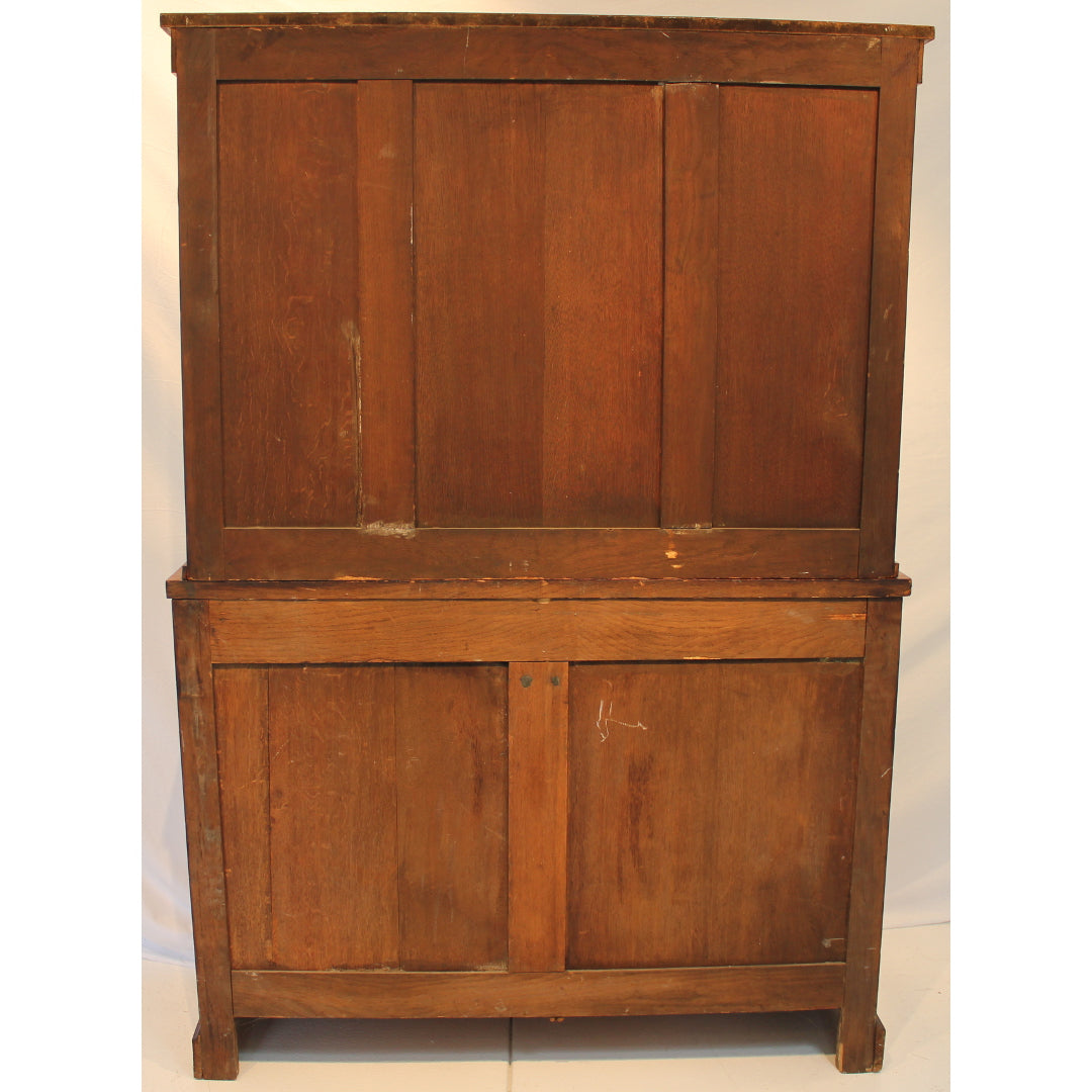 AF3-114 - Antique Early 19th Century English Regency Mahogany Step Back Cupboard