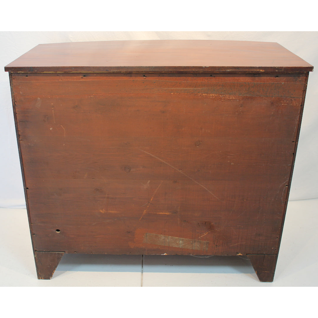 AF4-147: Antique Early 19th Century American Federal Hepplewhite Style Mahogany Bow-Front Chest of Drawers