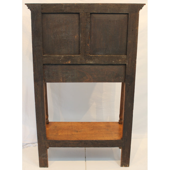 AF3-193: Antique Mid 19th Century Quarter Sawn Oak Reliquary Cabinet