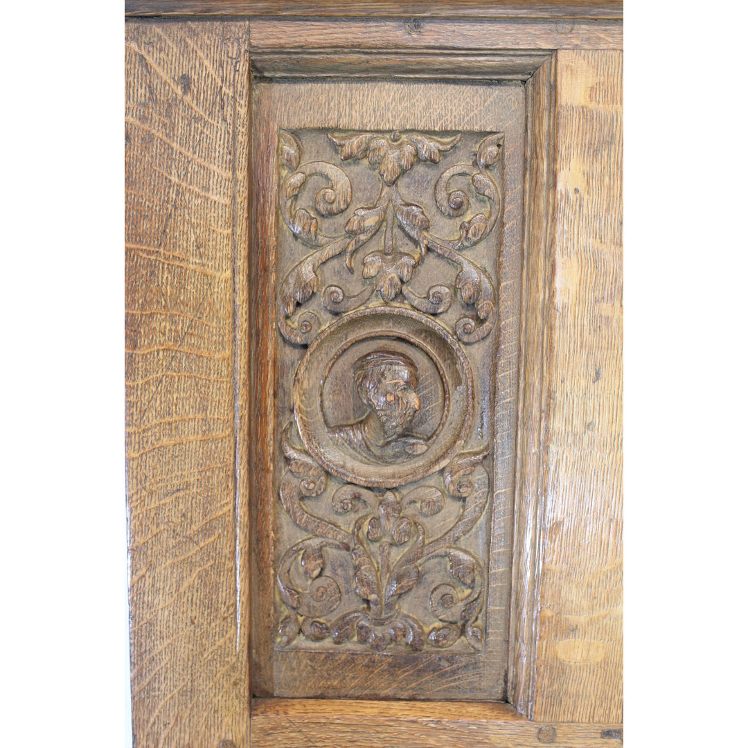 AF3-193: Antique Mid 19th Century Quarter Sawn Oak Reliquary Cabinet