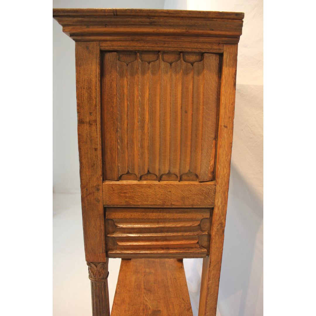 AF3-193: Antique Mid 19th Century Quarter Sawn Oak Reliquary Cabinet