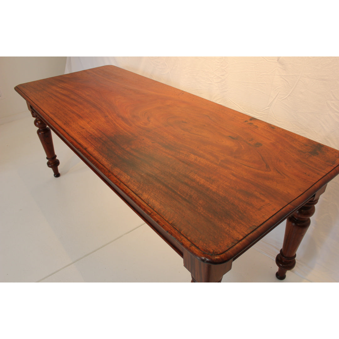  Antique American Classical Single Plank Mahogany Farm Table  Mid 19th Century | Work of Man