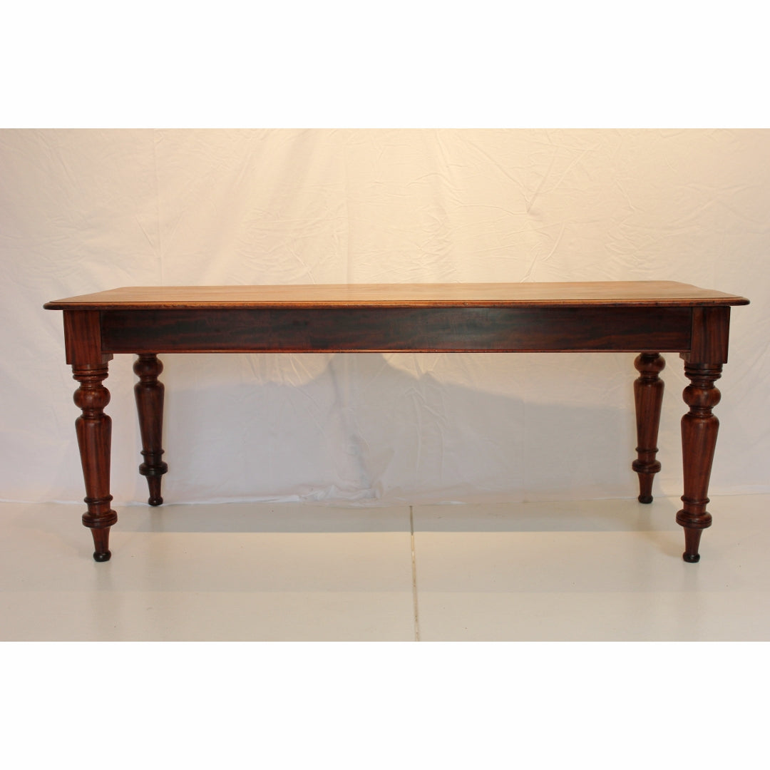AF1-320: Antique American Classical Single Plank Mahogany Farm Table  Mid 19th Century