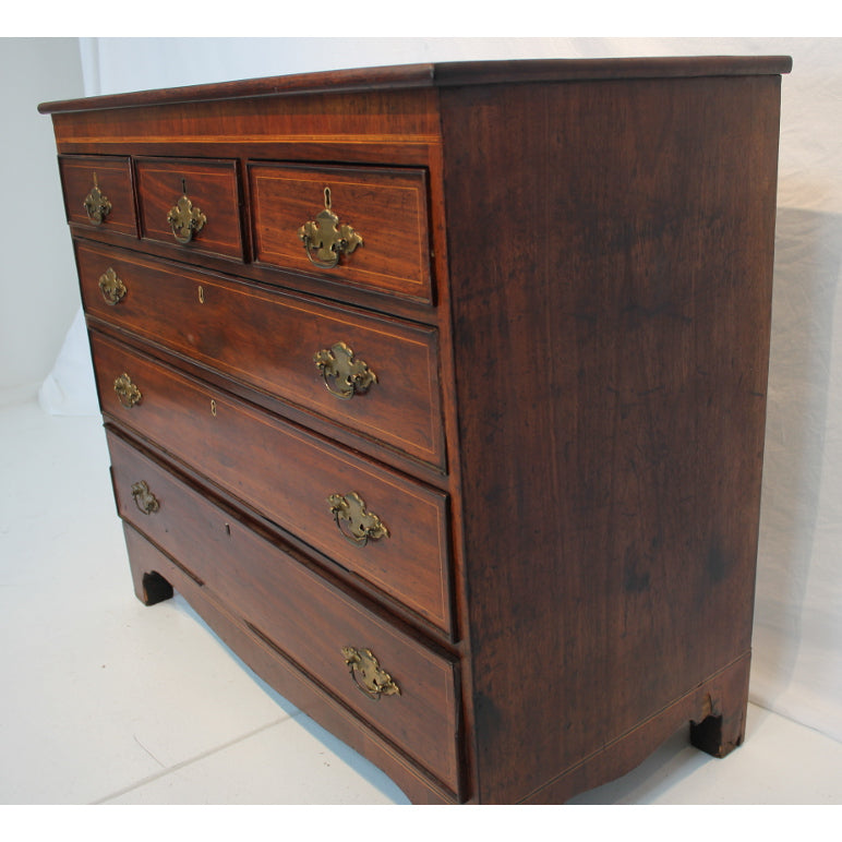 AF4-339: Antique Early 19th Century American Federal Mahogany Chest of Drawers With Line Inlay