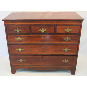 AF4-339: Antique Early 19th Century American Federal Mahogany Chest of Drawers With Line Inlay