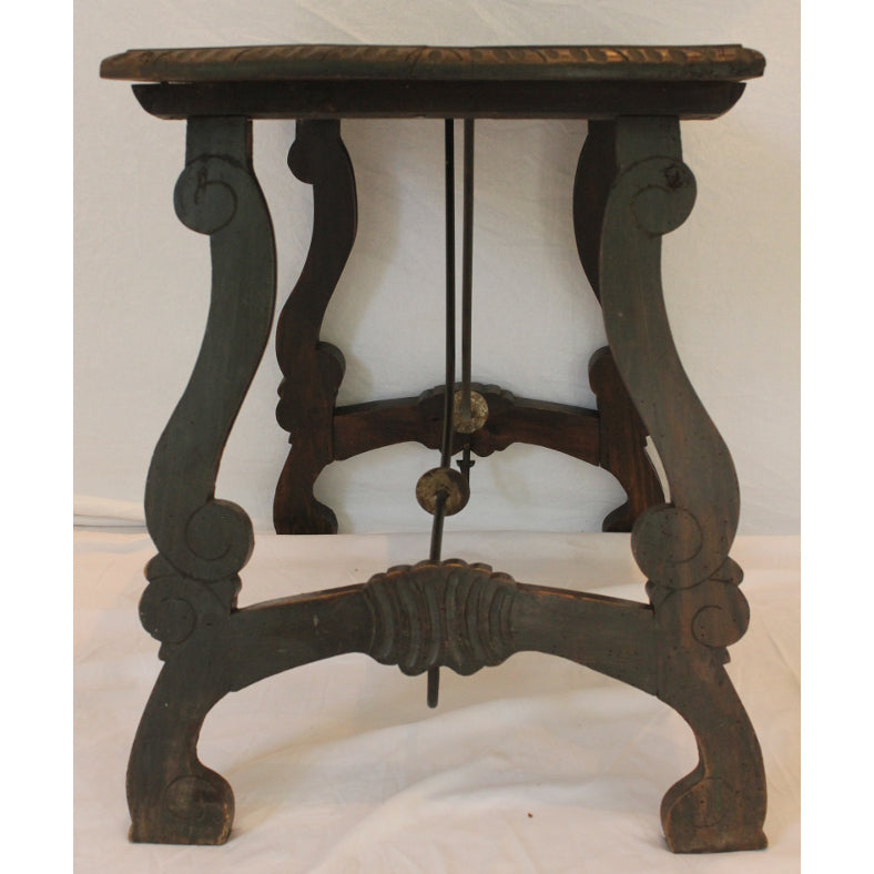 AF1-345: Antique Mid 18th Century Spanish Colonial Carved Low Table