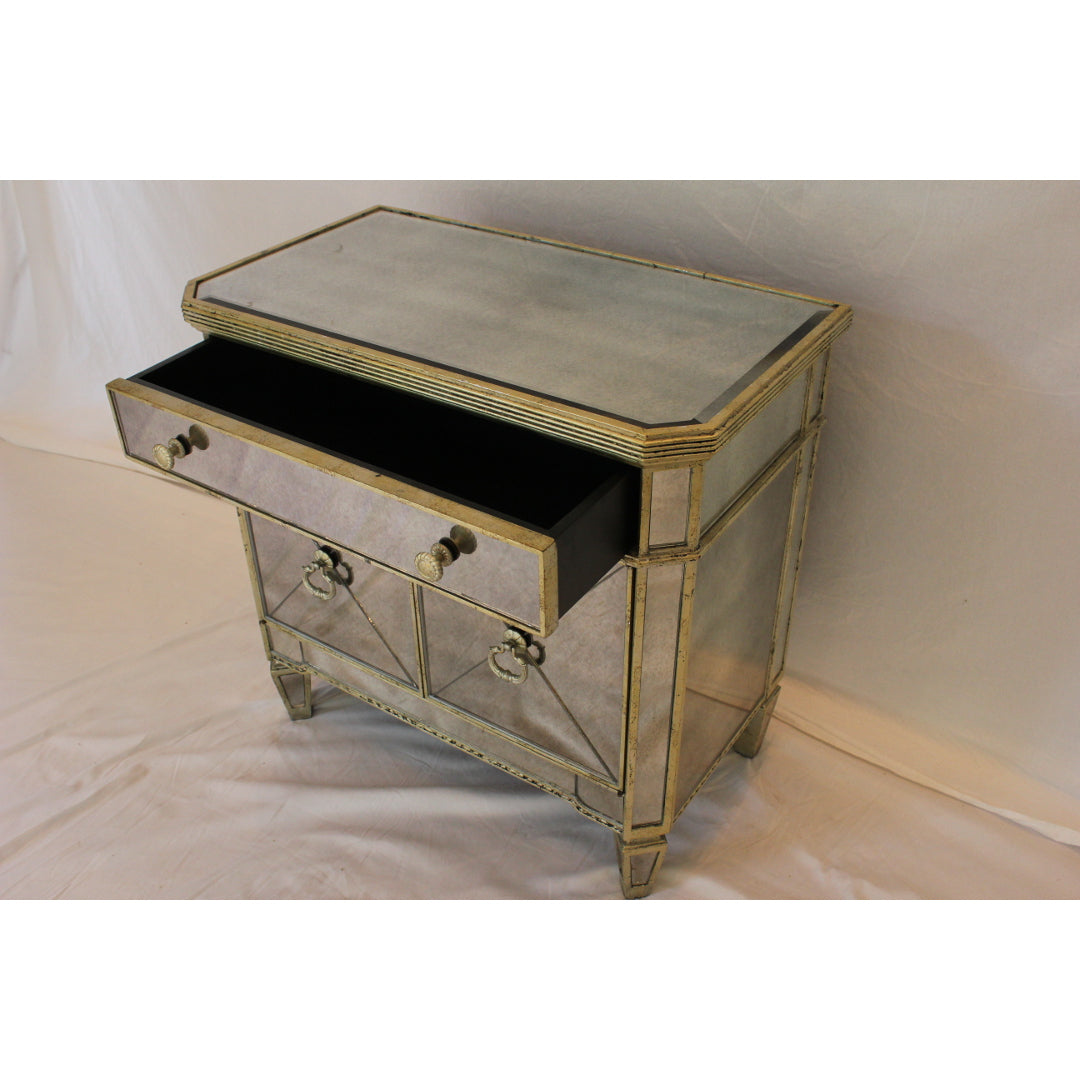 AF3-355: Antique Pair of Early 20th Century American Mirrored Commodes