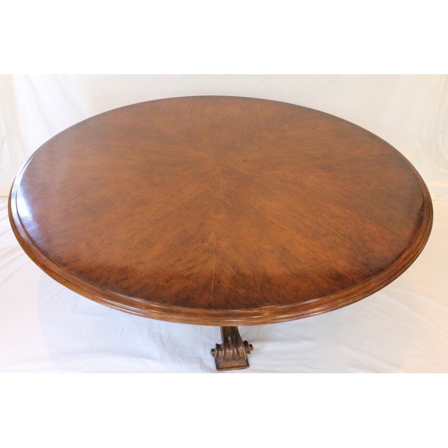 AF1-356: Therien Studio Workshops Large Walnut Circular Dining Table Late 20th Century