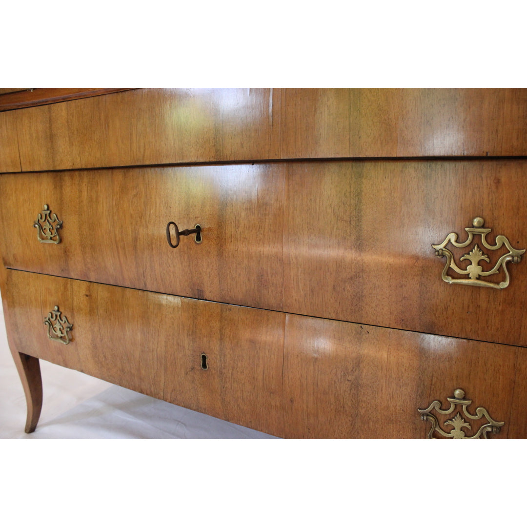 AF4-357: Antique Early 19th Century Northern Italian Veneered Fruitwood Chest of Drawers
