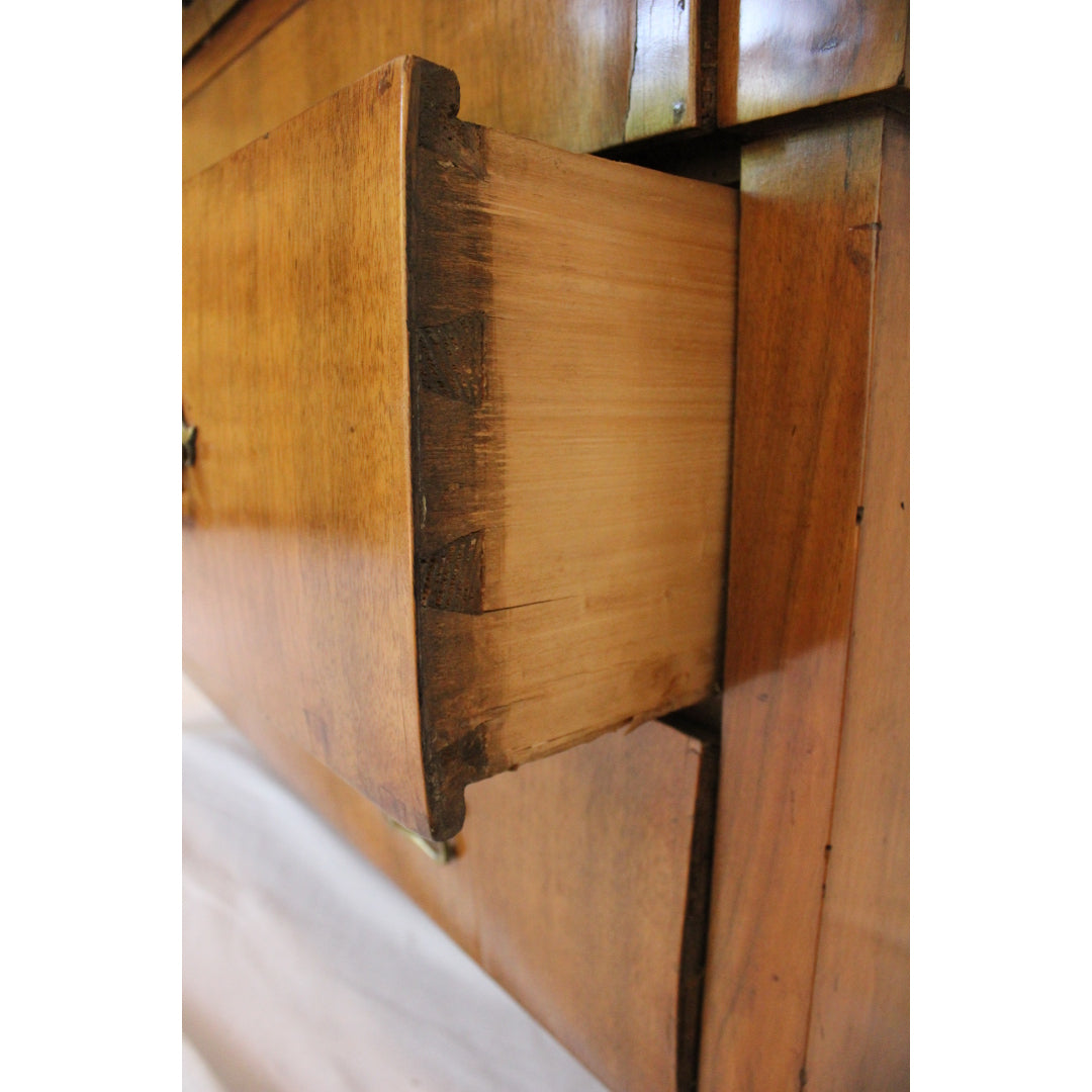 AF4-357: Antique Early 19th Century Northern Italian Veneered Fruitwood Chest of Drawers