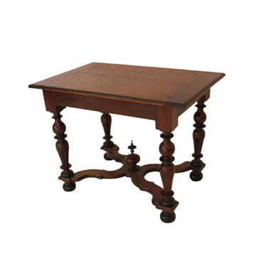 Antique William & Mary Walnut Library Table With Drawer | Work of Man