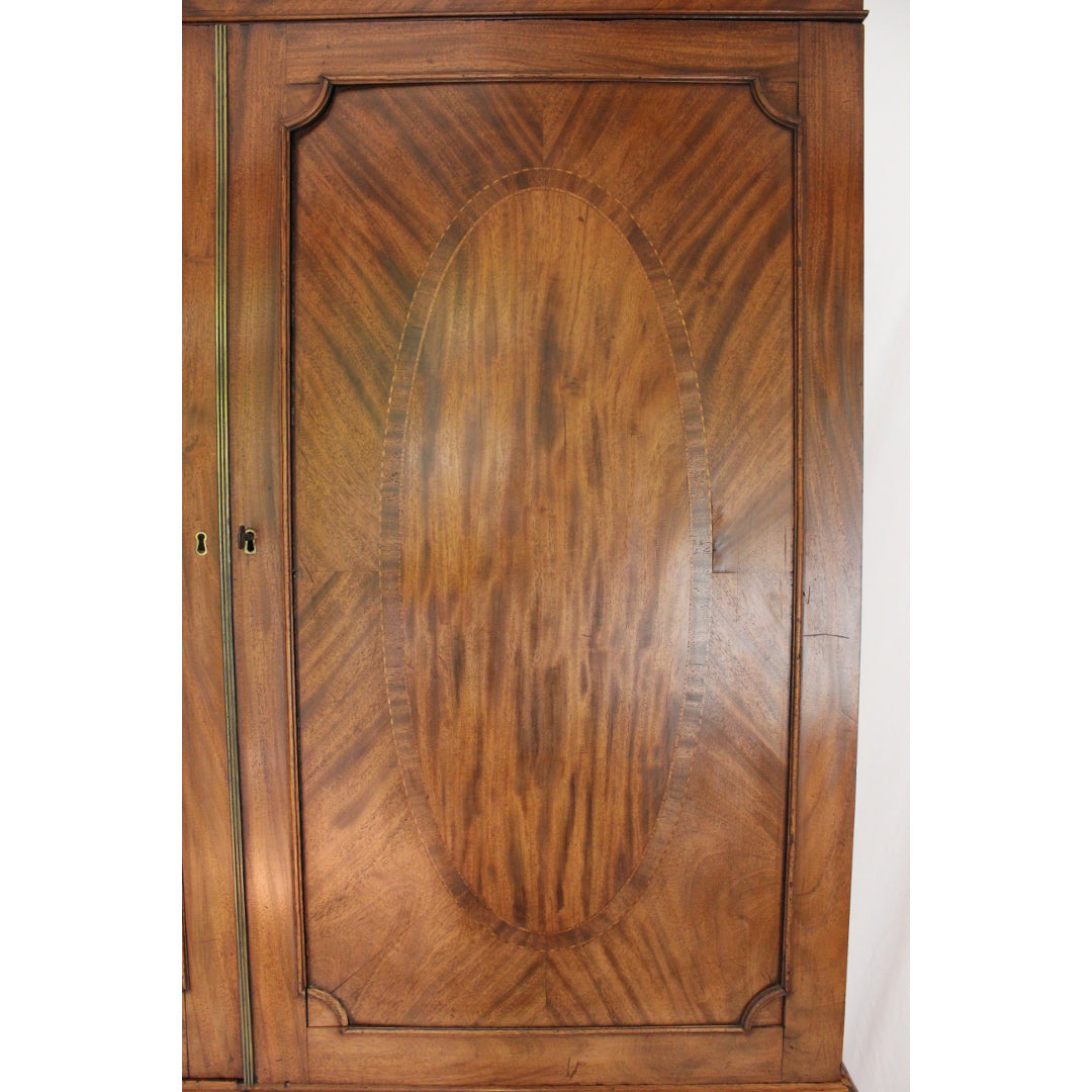 AF4-363: Antique Late 18th Century English Georgian Mahogany Linen Press