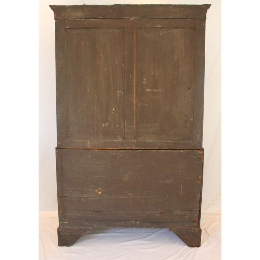 AF4-363: Antique Late 18th Century English Georgian Mahogany Linen Press