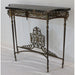 Antique Oscar Bach Marble Top Iron & Brass Console Table | Work of Man