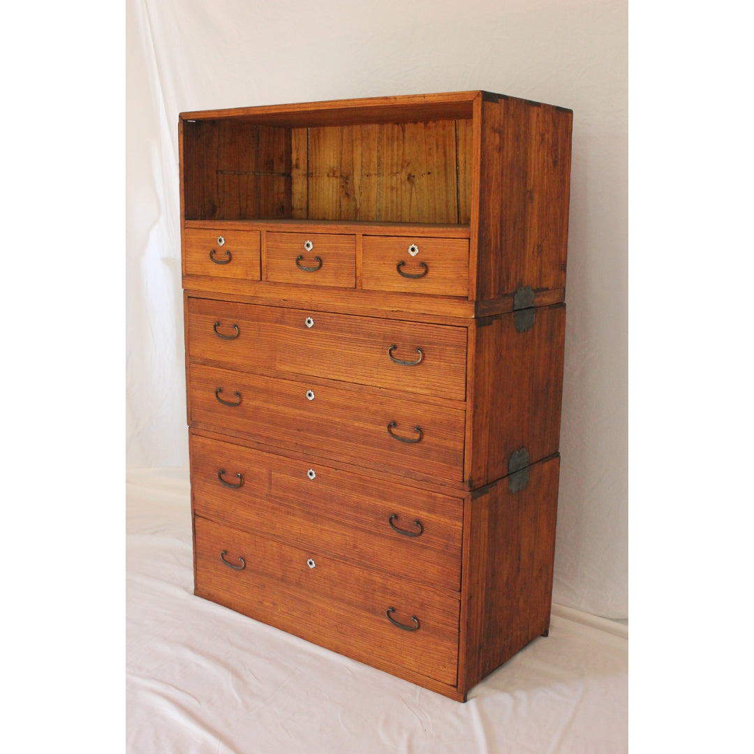 AF4-389: Antique Late 19th Century Japanese Tansu in 4 Sections