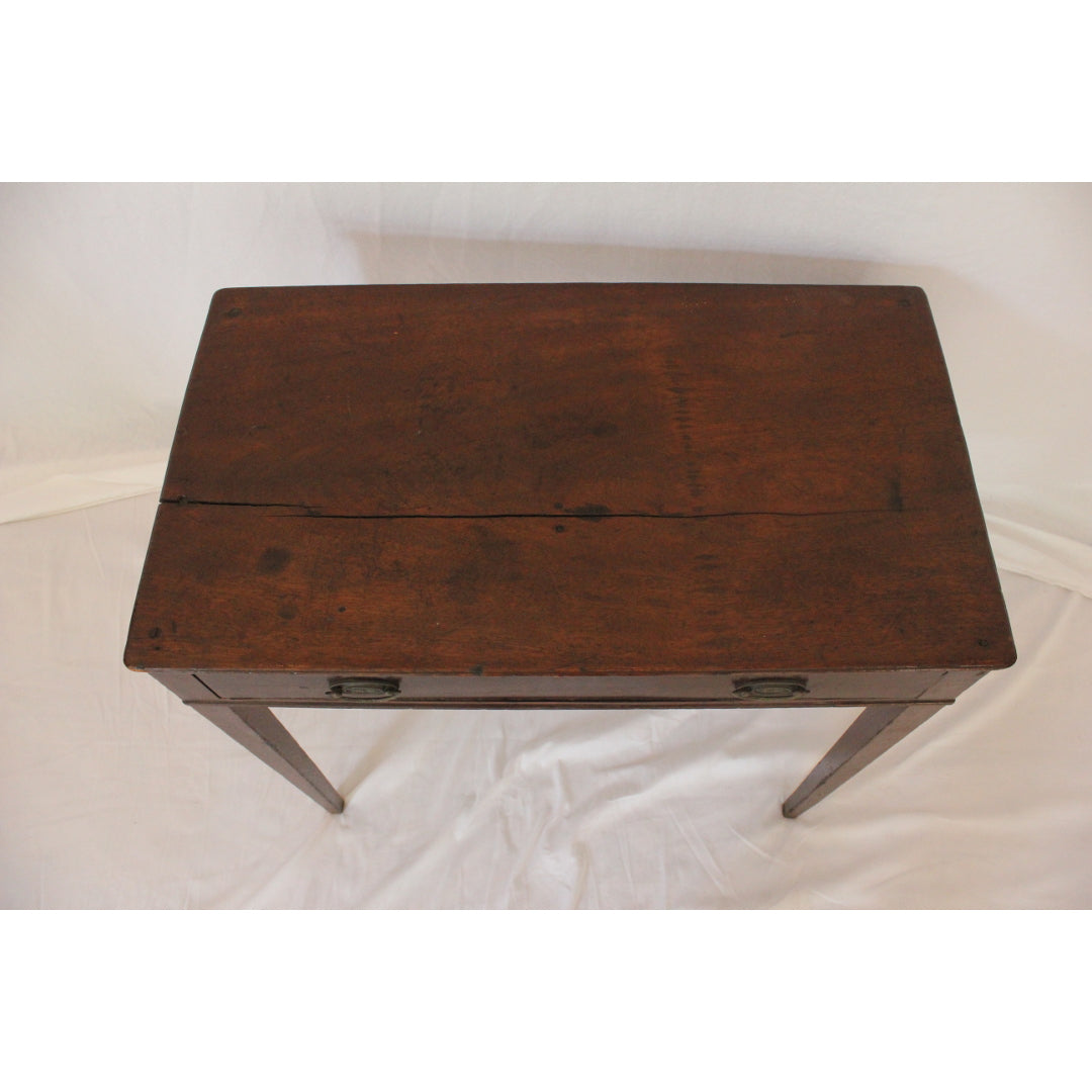 AF1-392: Antique Late 18th C American Federal Mahogany Side Table w/ Center Drawer