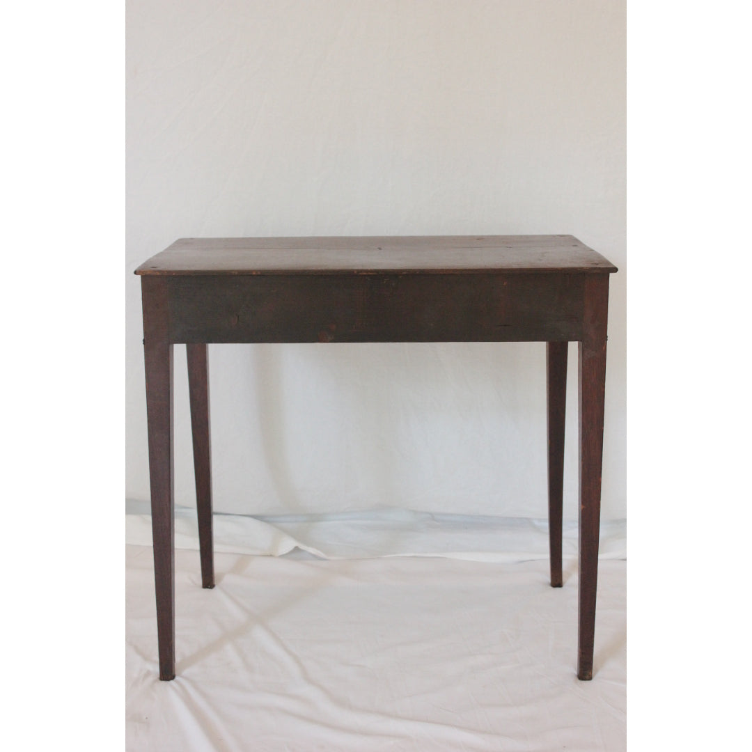 AF1-392: Antique Late 18th C American Federal Mahogany Side Table w/ Center Drawer