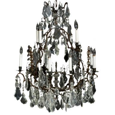 Antique French Regency Twelve Light Crystal Chandelier  | Work of Man