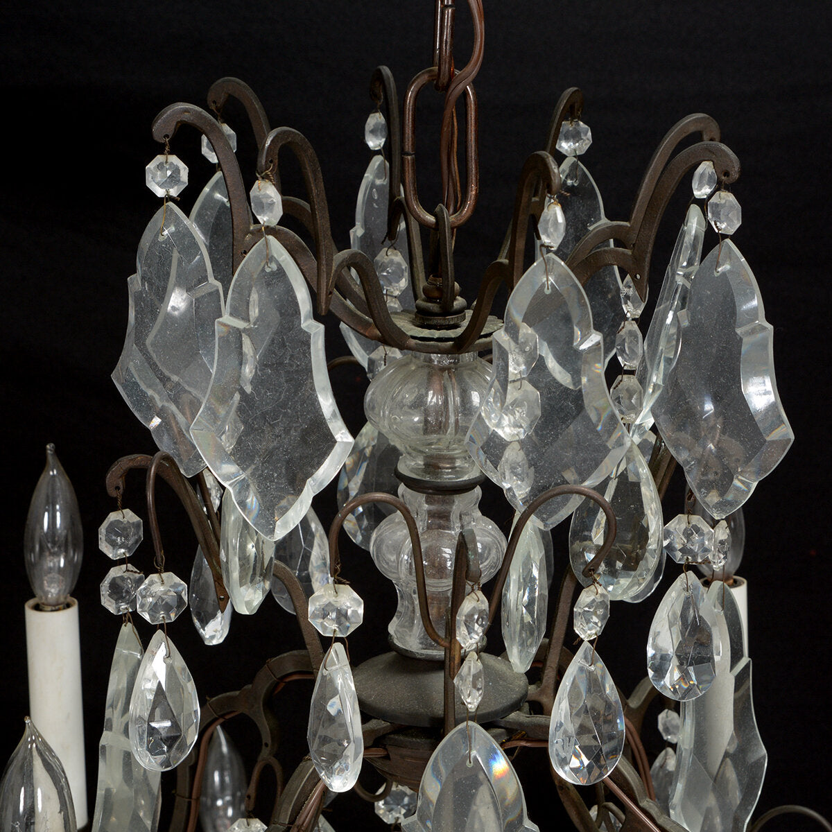 AL1-017: Antique Early 20th Century French Regency Style Twelve Light Crystal Chandelier