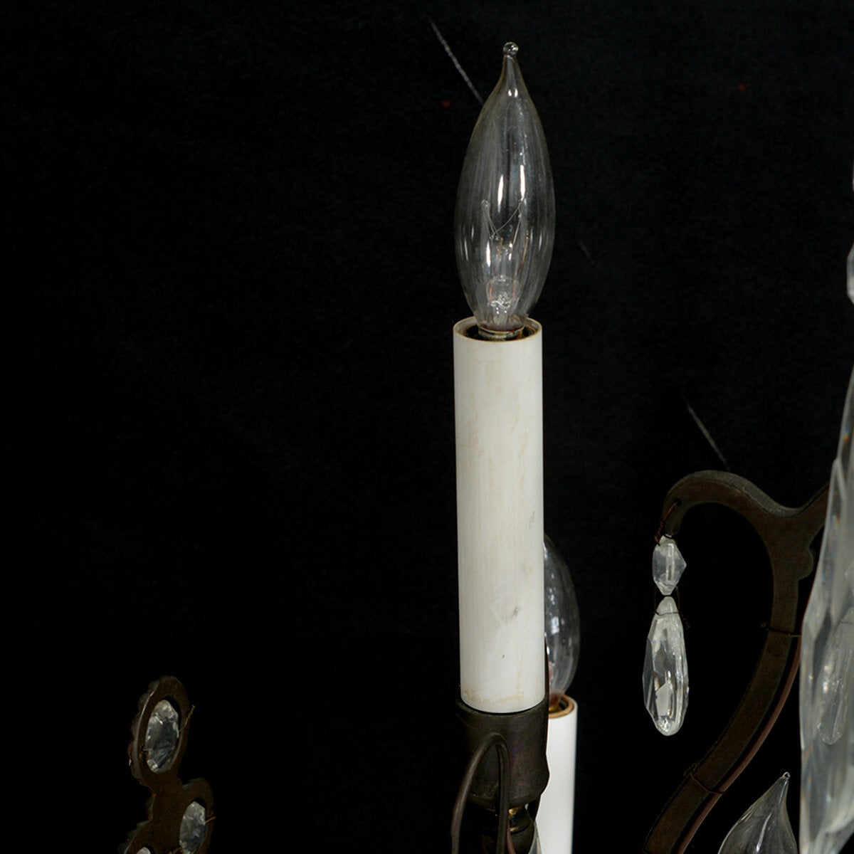 AL1-017: Antique Early 20th Century French Regency Style Twelve Light Crystal Chandelier