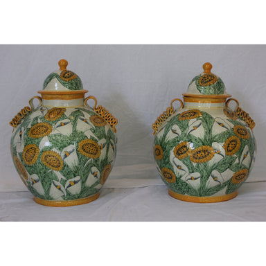Antique Pair Lidded Mexican Rain Jars | Work of Man