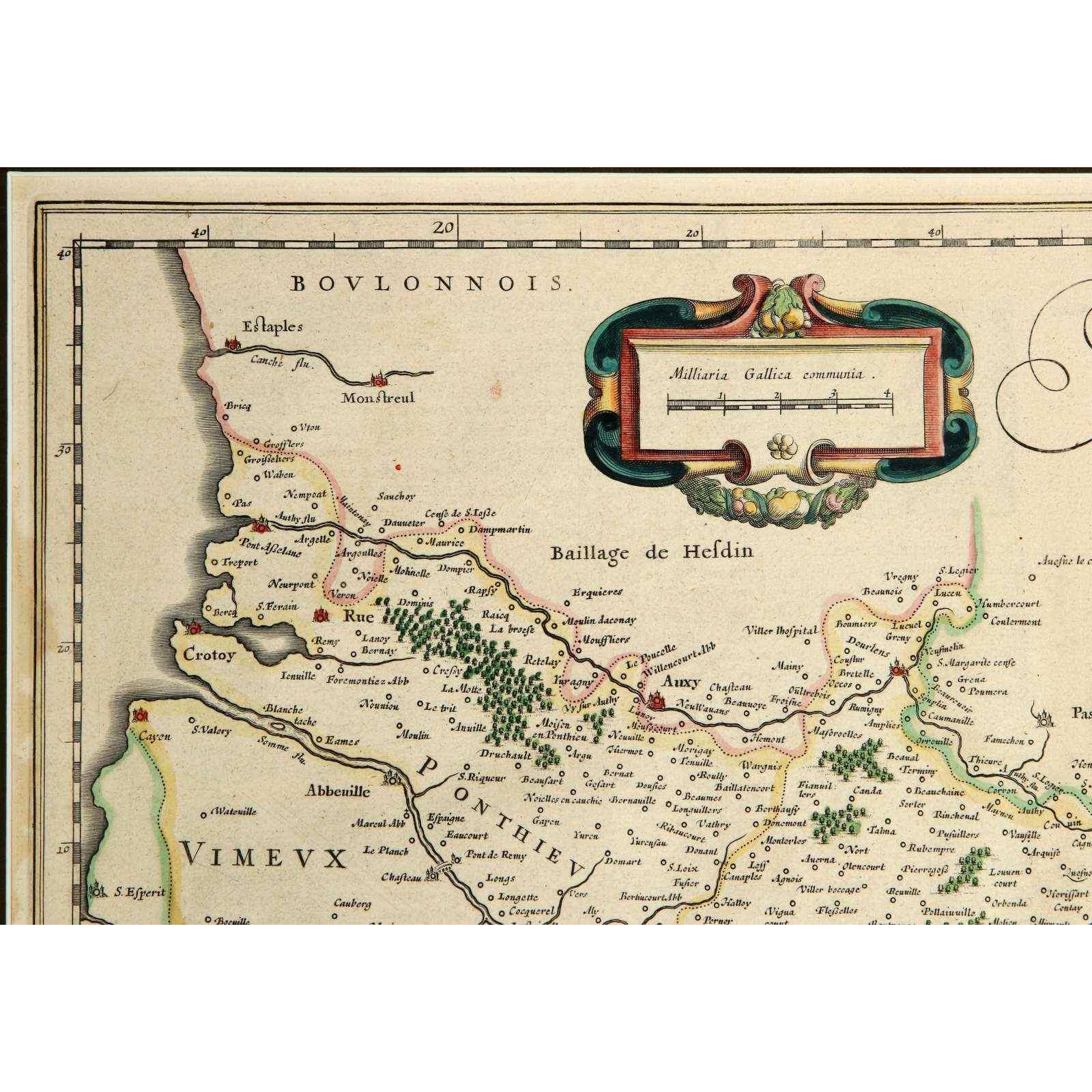 AW7-024: Joanne Surhonio - Circa 1640 Map of France - Engraving