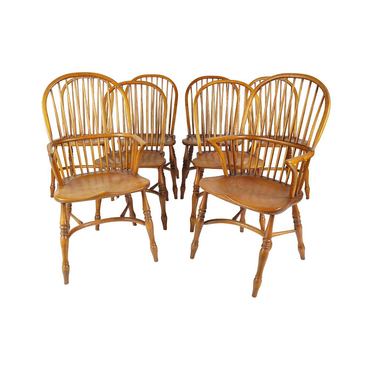 家具 Vintage Windsor chair Lot - SET OF NINE WINDSOR CHAIRS