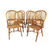 Antique Set of 8 Early 20th Century Oak Bow Back and Sack Back Windsor Chairs | Work of Man